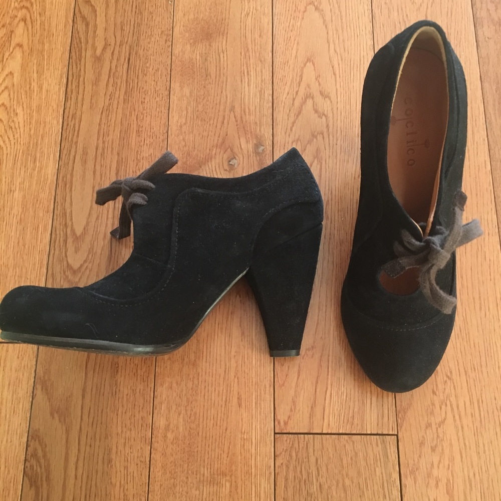 Black Suede Coclico heels from Anthropologie